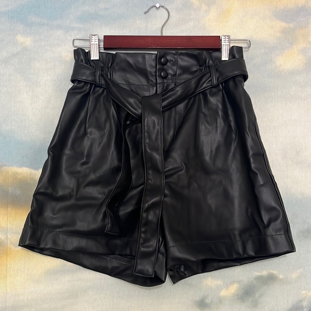 Leather Paperbag Shorts